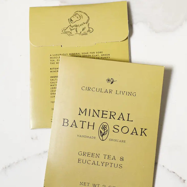 Mineral Bath Soak Sachet, Green Tea & Eucalyptus 2oz.