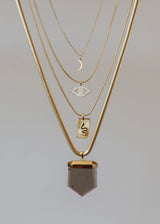 Snake Dog Tag Gold Necklace