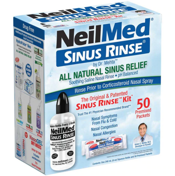 NeilMed Sinus Rinse Bottle and 50 Packets