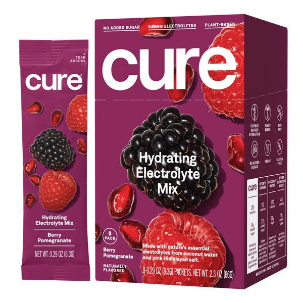 Cure Hydrating Electrolyte Mix, Berry Pomegranate 8pk.