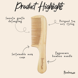 Bamboo Handled Comb | Haircare Bestseller | Bestseller