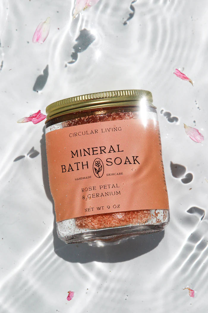 Mineral Bath Soak, Rose Petal & Geranium, 9oz.