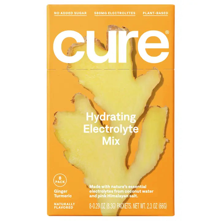 CURE HYDRATING ELECTROLYTE MIX, Ginger Turmeric 8PK.