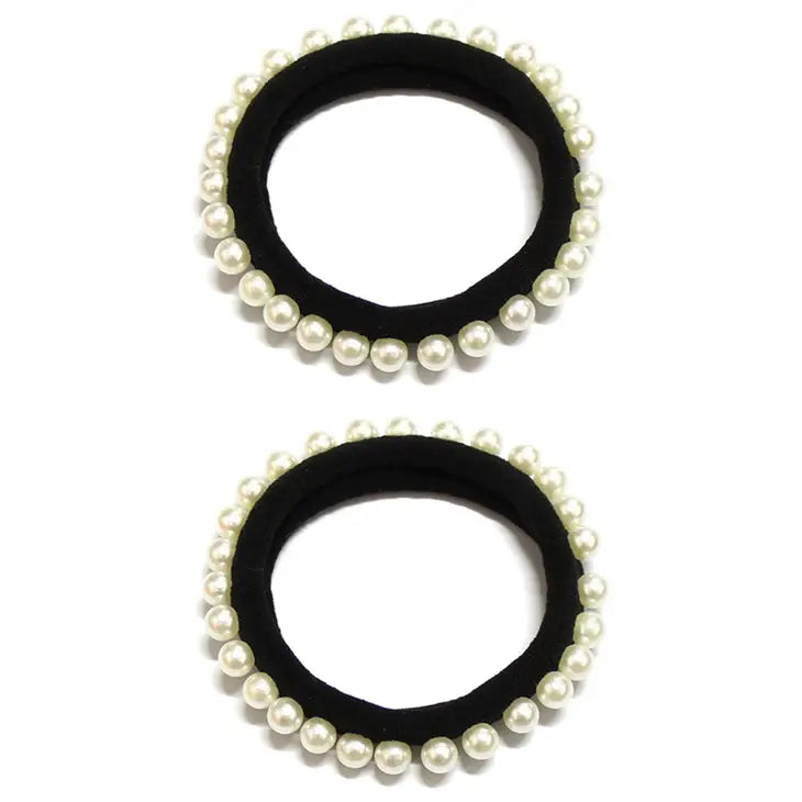 Two Piece Small Pearl Hair Ties