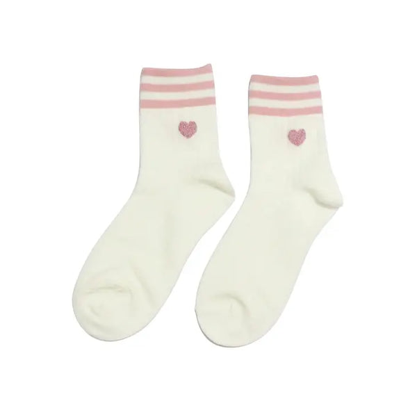 Heart Stripe Ankle Socks