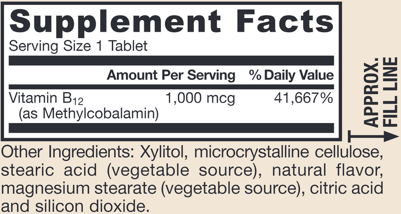 Methyl B-12 1,000mcg, 100 ct. lozenges