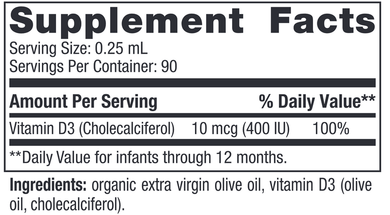 Baby's Vitamin D3 Liquid .76 fl oz