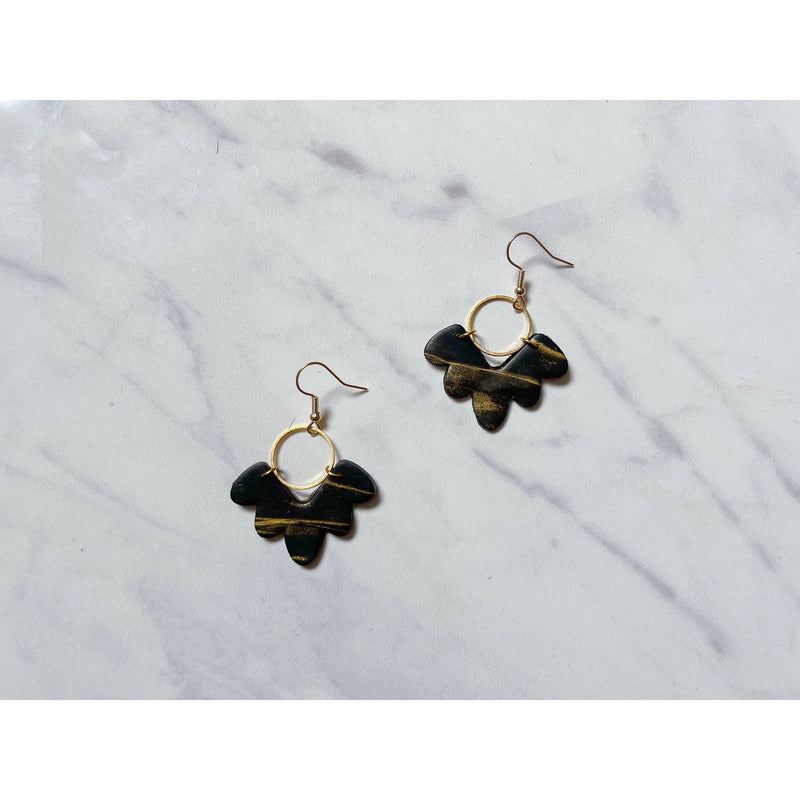 Black and Gold Galaxy Earrings