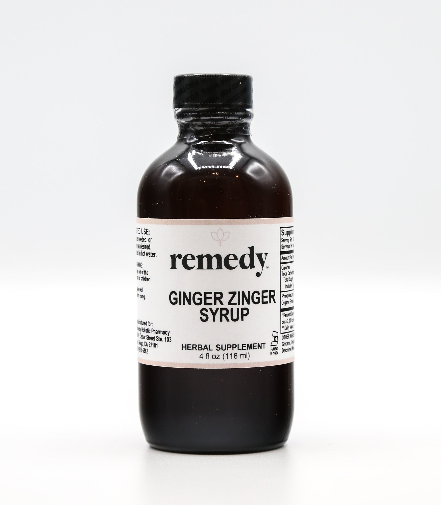 Ginger Zinger Syrup, 4 oz Remedy Holistic