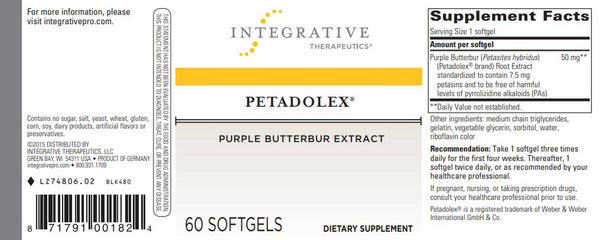 Petadolex Softgels, 60 ct