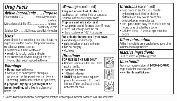 Similasan Earache Relief Drops, 10mL