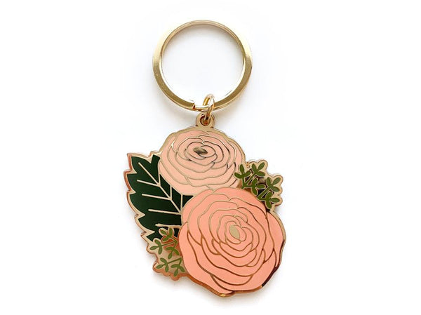 Michelle Ranunculus Enamel Keychain