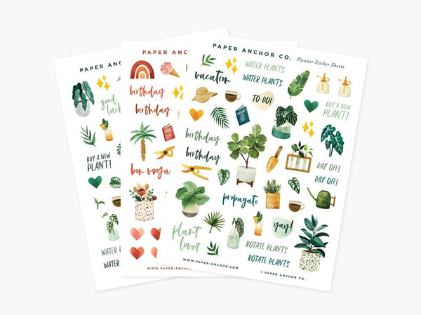 Plant Lover Planner Sticker Sheets