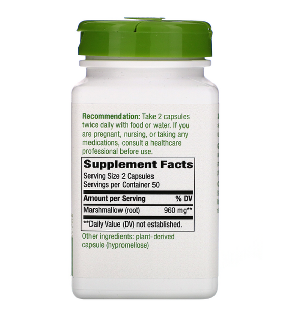 Marshmallow Root Capsules, 100 ct