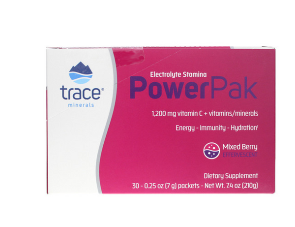 Trace Minerals Power Pak Mixed Berry Powder, 30 ct