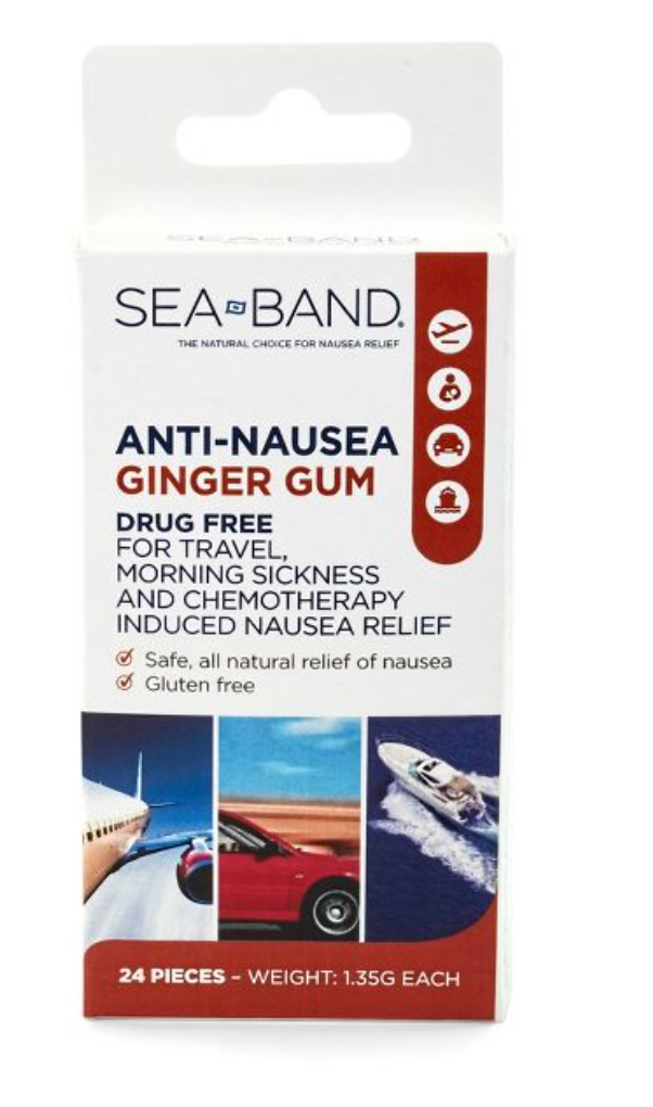 Sea-Band Anti-Nausea Ginger Gum, 24ct