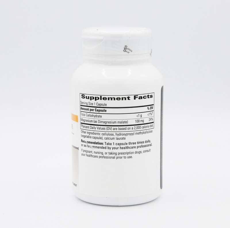 Magnesium Malate Capsules 100mg, 90 ct