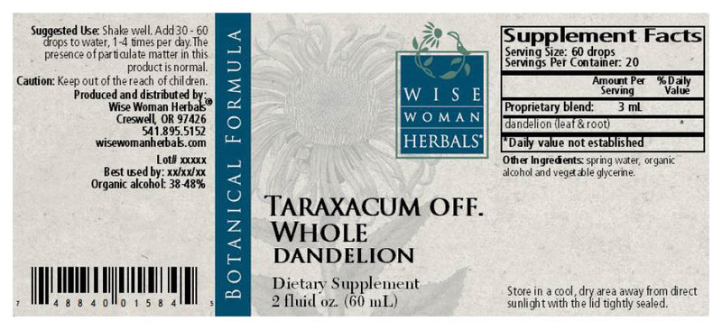 Dandelion (Taraxacum officinale) Whole Plant