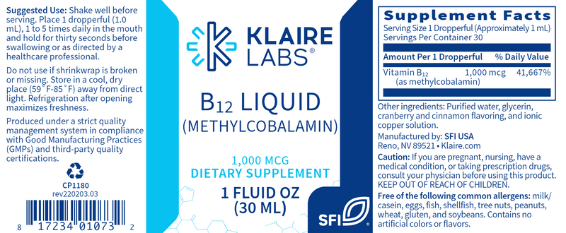 B12 Liquid, 1 fl. oz.