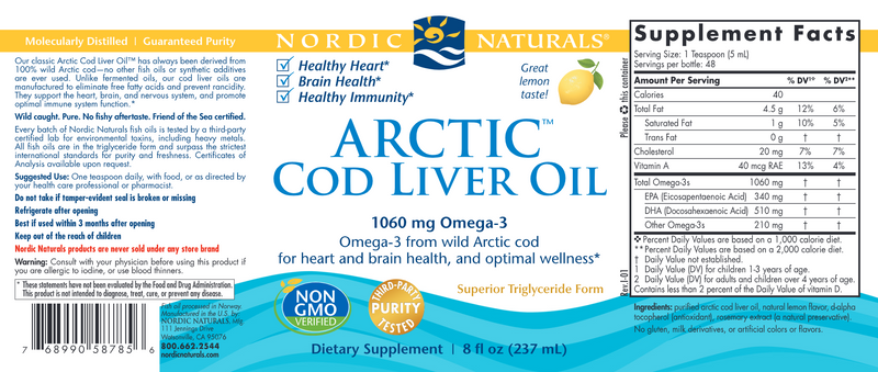 Arctic Cod Liver Oil, 8 oz