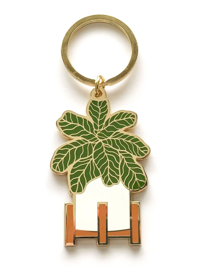 Fiddle Leaf Fig Enamel Keychain
