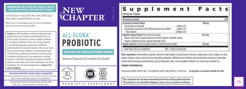 All Flora Probiotic Capsules, 60 ct